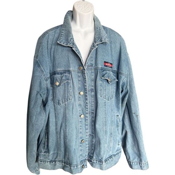 Disney Jackets & Blazers - Womens Walt Disney World Vintage Y2K Retro Flag Patriotic Denim Jean Jacket XXL